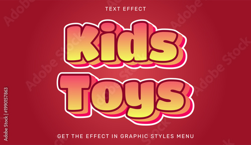 A colorful graphic design for kids toys with a red background