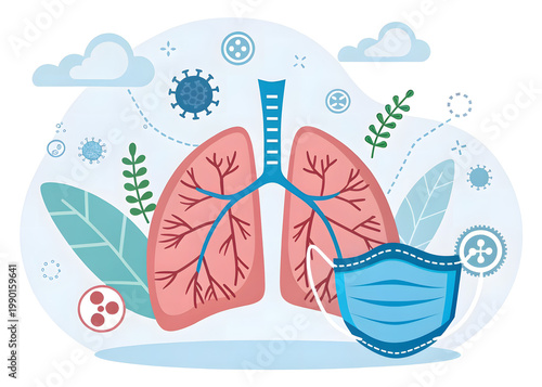 Premium download illustration of lungs protection 