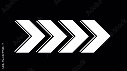 Arrow icon sign left direction animation on transparent background, swipe up arrow icon animated with alpha channel.