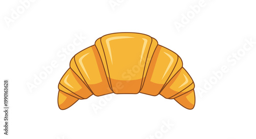 Golden Croissant Pastry - Flaky Baked Breakfast Food Icon