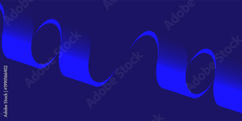 Abstract blue wavy ribbons against a dark blue background, conveying a sense of motion and elegance