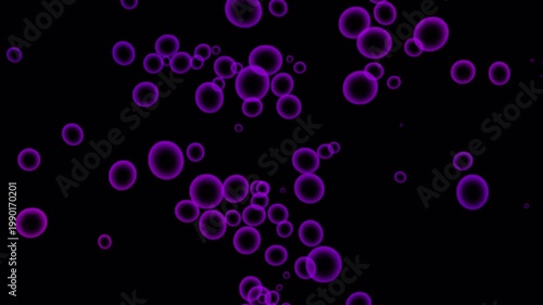 Water colorful Bubbles background animation, Abstract purple bubbles animated with alpha channel.