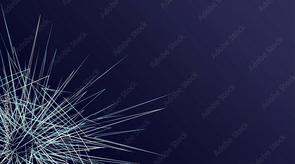 Fototapeta premium Abstract Geometric Lines on Dark Blue Background with Copy Space