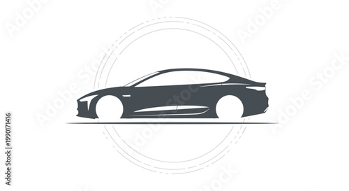 Modern Sports Car Side View.