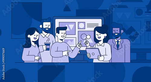 Business People Discussing in Office.