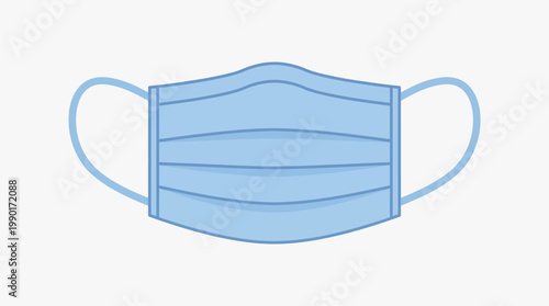 Blue medical face mask illustration for virus protection and health safety during pandemic outbreaks, a vital accessory for personal hygiene and disease prevention