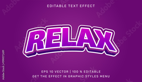 A purple background with the word 'RELAX' in large, editable text effect