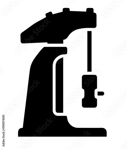 Automated Industrial Hammer Drill Vector Illustration Pneumatic Machine Silhouette Icon for Manufacturing Workshop and Metalworking Engineering Design Flat Minimalist Logo