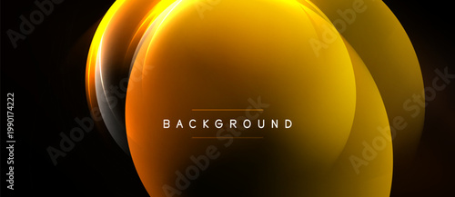 Abstract golden layers create dynamic background. Brightness contrasts with dark space, offering modern visual appeal. Text reads BACKGROUND.