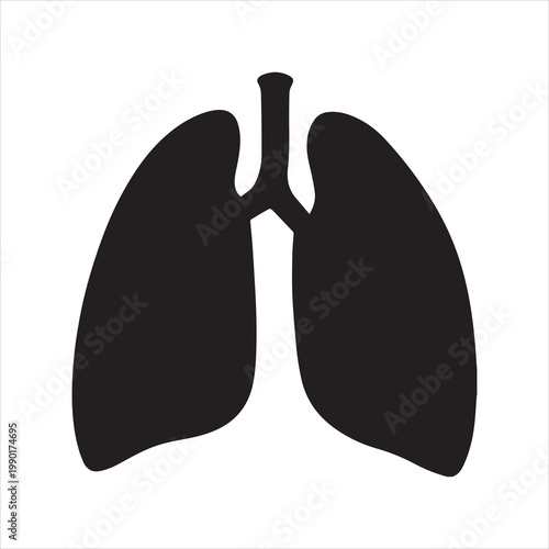 Human lungs vector icon.