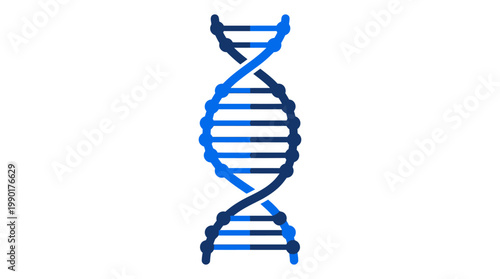 DNA Double Helix Structure In Blue Gradient.