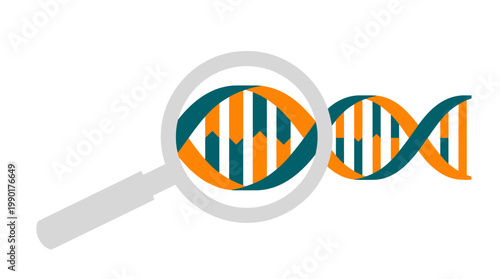 Magnified DNA Helix Under a Loupe for Genetic Research.