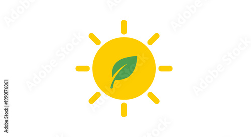 Sunny Leaf Image Showcasing Renewable Energy and Nature.