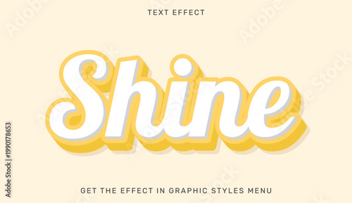 A bright and shiny text effect with a yellow and white color scheme