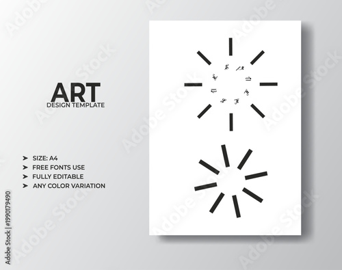 Minimalist Geometric Circular Art Design Template