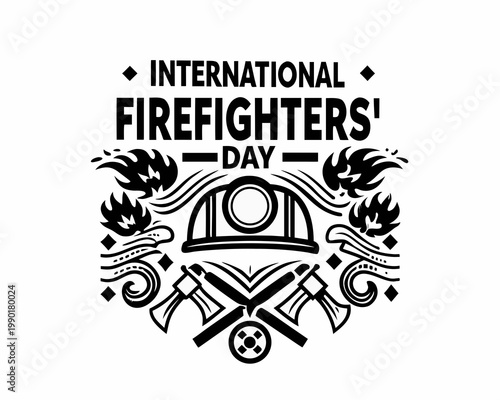 International Firefighters’ Day Cartoon Vector Art, Fire Rescue Service Celebration Isolated on White