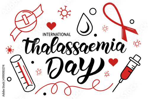 INTERNATIONAL THALASSAEMIA DAY vector illustration isolated on white background