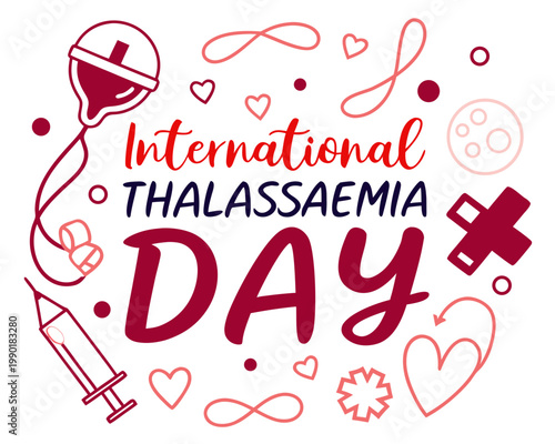 INTERNATIONAL THALASSAEMIA DAY vector illustration isolated on white background