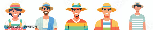 half body vector of a man standing with summer clothes