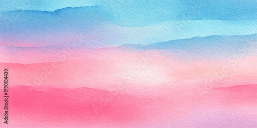 Hand painted abstract watercolor background with a vintage grunge texture on aged paper featuring pastel pink and blue paint design for a colorful retro art canvas backdrop