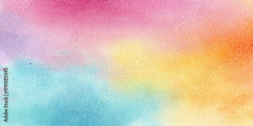 Pink and purple abstract colorful watercolor background with a vintage grunge paint texture on aged paper canvas backdrop