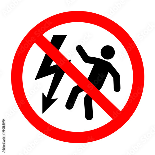 icon safety warning of electric shock hazard illustration vector