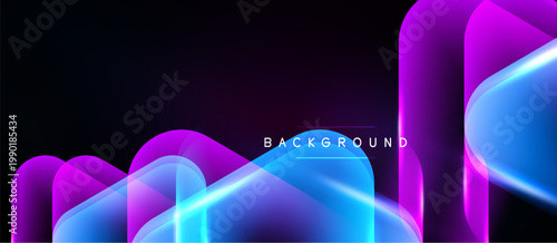 Abstract vibrant design. Flowing shapes create dynamic visual effect. Dark background enhances bright colors, modern aesthetic.