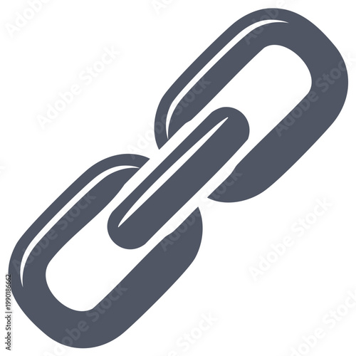 Simple dark grey chain link symbol representing connection and strength