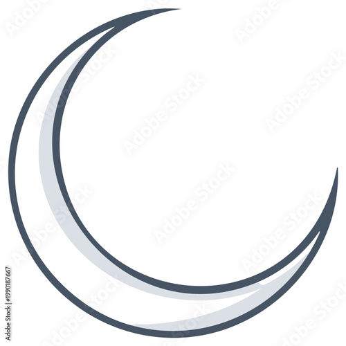 Crescent Moon Icon Illustration Symbol Simple Celestial Light Shape Night Sky Lunar Vector