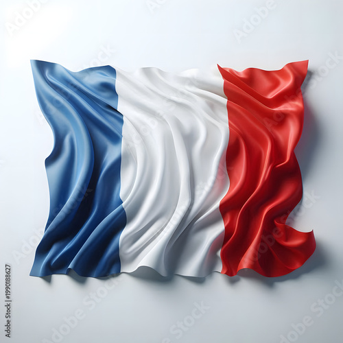 France flag on the white background