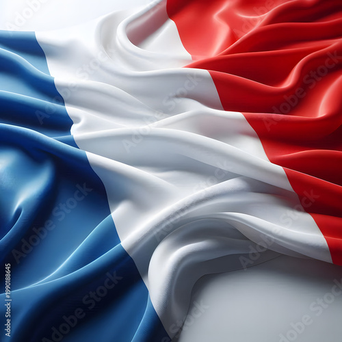 France flag on the white background