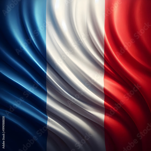 France flag on the white background
