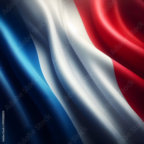 France flag on the white background