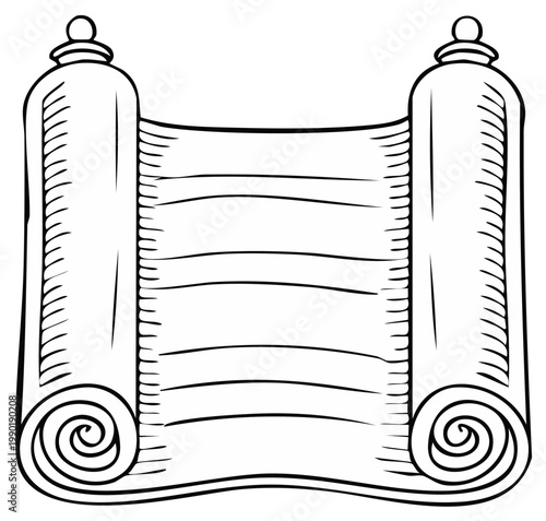 Scroll of parchment illustration vintage design.