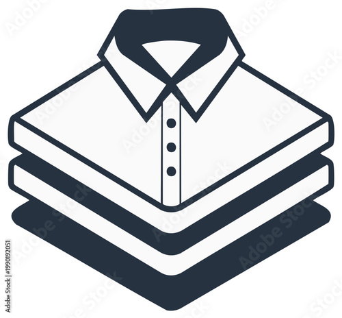 Freshly laundered folded dress shirts stacked neatly representing apparel or laundry service