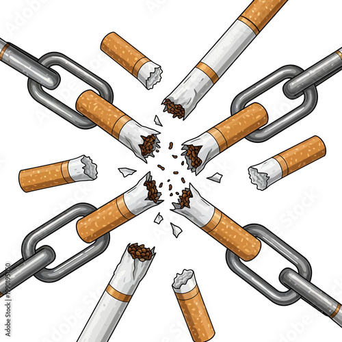 Breaking Free from Addiction The Struggle and Triumph of Quitting Smoking, Illustrated