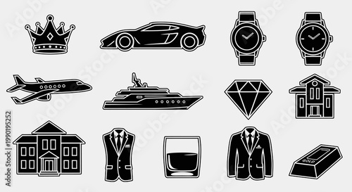 Luxury and Wealth Lifestyle Icon Collection