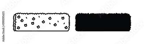 Minimalist garden hedge vector icons, black and white shrubbery border elements, rectangular bush silhouettes for landscape design and architectural mapping