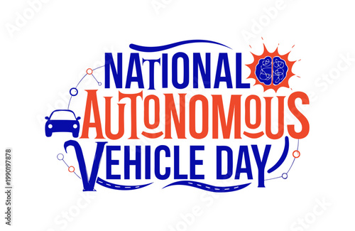 Autonomous Vehicle Day Vector Art, Self Driving Car Innovation Isolated on White Background
