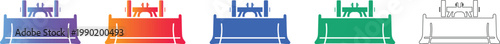 Heavy Equipment Dozer Blade Vector Set vol 1136