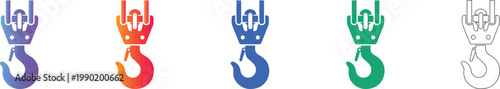 Professional Crane Hook Vector Icons vol 902