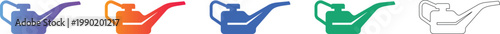 Angled Spout Oil Can Icon Set vol 934