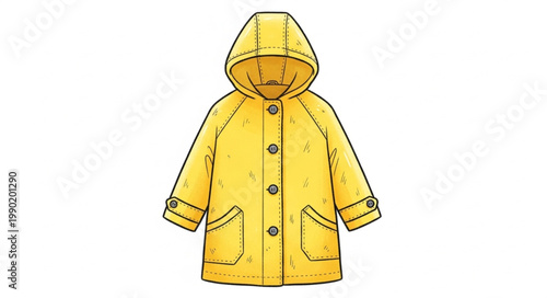 yellow raincoat vector on a white background