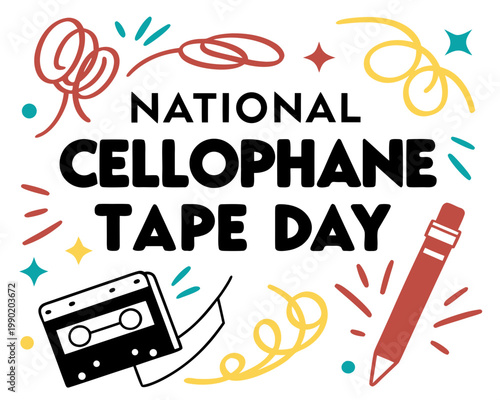 NATIONAL CELLOPHANE TAPE DAY vector illustration isolated on white background