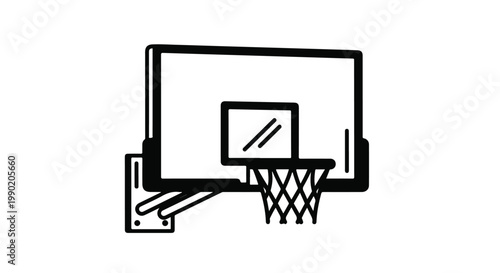 Basketball hoop and backboard wall mount