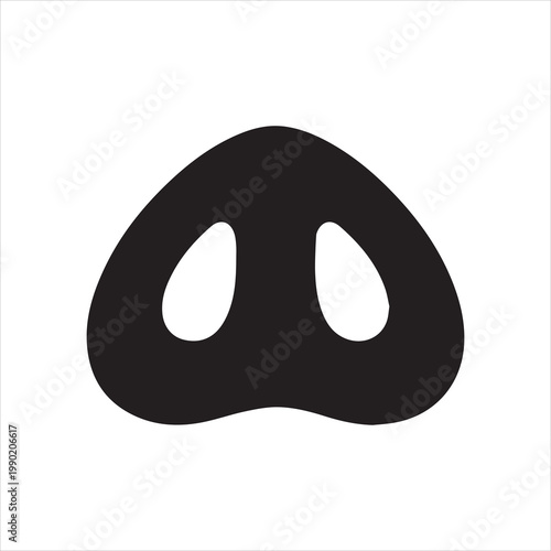  Silhouette of pig nose or snout. Icon and logo. Vector isolated illustration on white background.