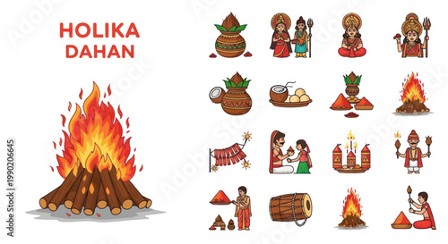 Holika Dahan Festival Icons: Bonfire, Deities, Rituals, Indian Culture