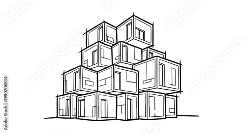 Modular stacking apartment units architecture
