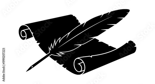 Knife tactical combat with double-edged blade and sharpened tip, stylized monochrome emblem for danger alert posters