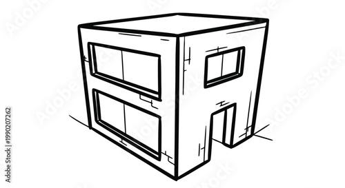 Corner view of modern office building block